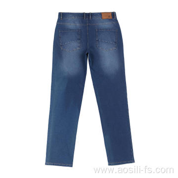 Popular Men's 96% Cotton 4% Spandex Knitted Jeans